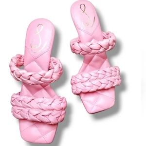 Sam Edelman, Meghan, Pink braided, kitten heel sandal, size 6